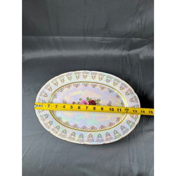 4X Fine China/Bohemian Porcelain Formalities Roses Plate Set Iridescent vintage - Picture 11 of 15